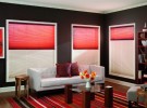 red sitting room shades