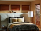 wood blinds in bedroom