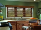 wood blinds in kitchen