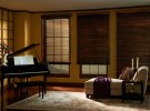 wood blinds in paino room